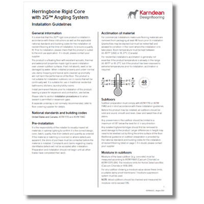 Karndean herringbone rigid core products installation guide