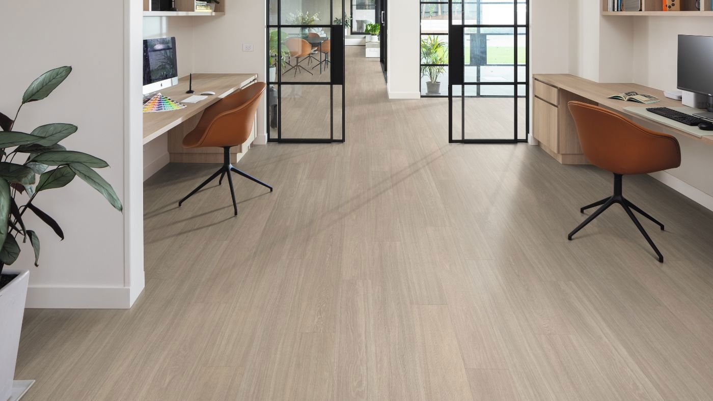 Home office inspiration luxury vinyl stone look flooring 