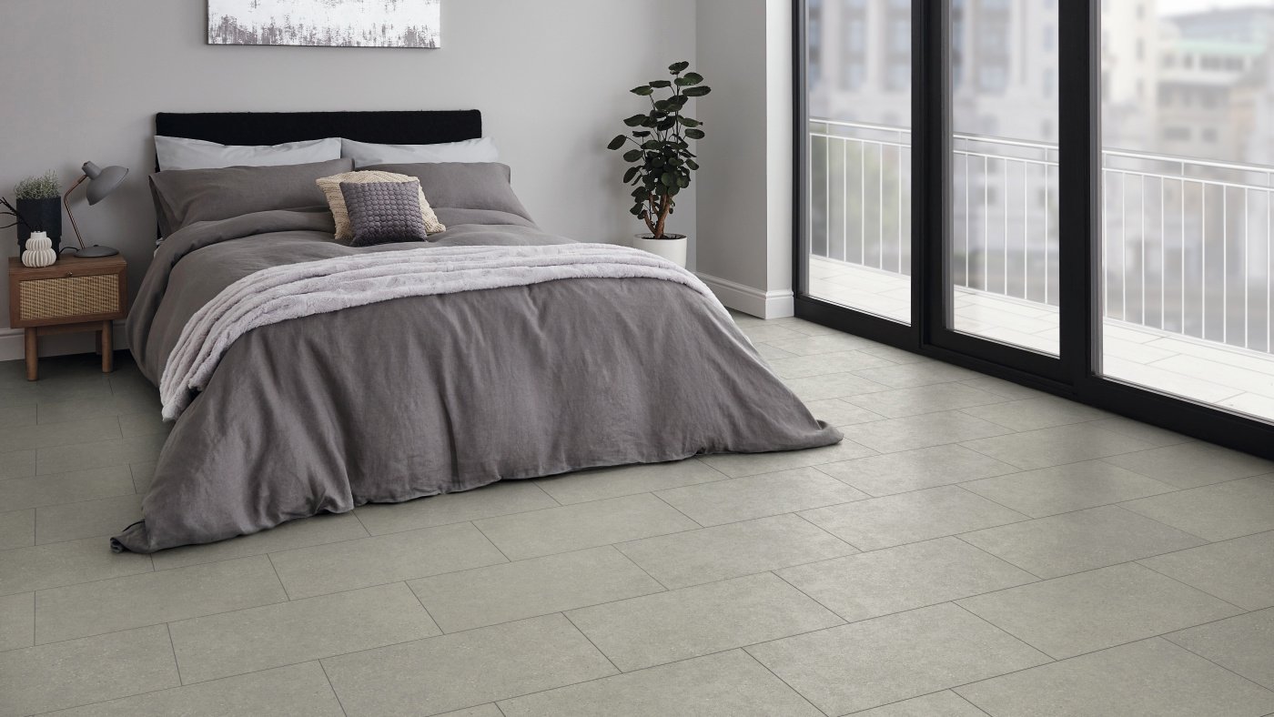 Olten Stone SCB-ST24-G in a bedroom Knight Tile