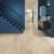 Wood look LVT in a blue painted hallway