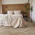 Karndean Hayfield Oak herringbone wood flooring in a bedroom
