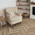 Karndean washed character oak herringbone wood flooring in a living room
