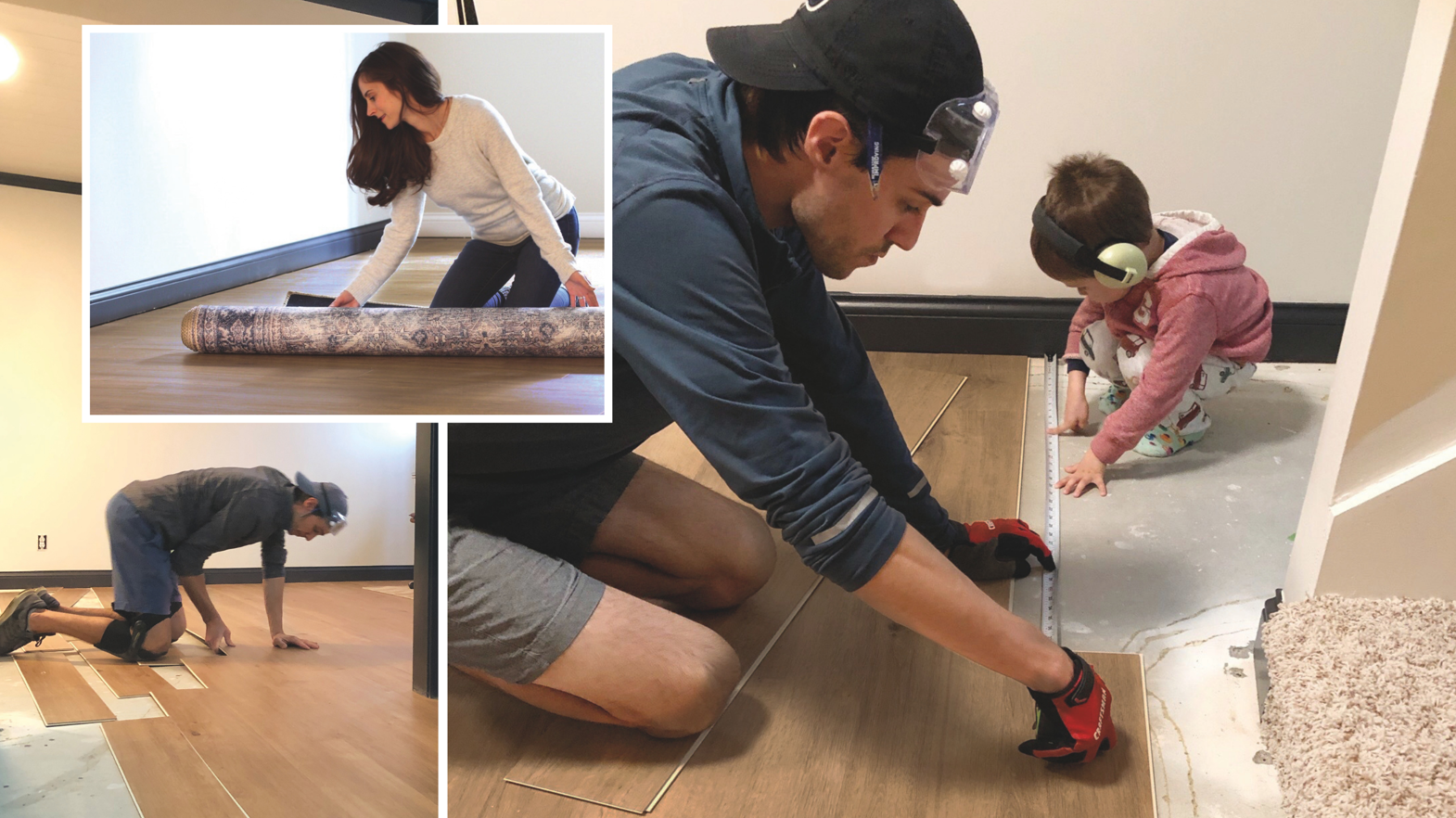 The Deckers installing North American Oak RCP655 in their basement