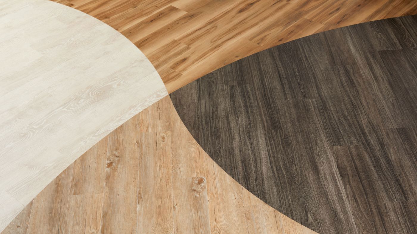 Different laying patterns, colours, styles and textures in LVT flooring