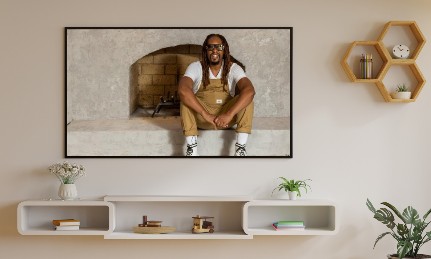 Lil Jon on a tv in a living room