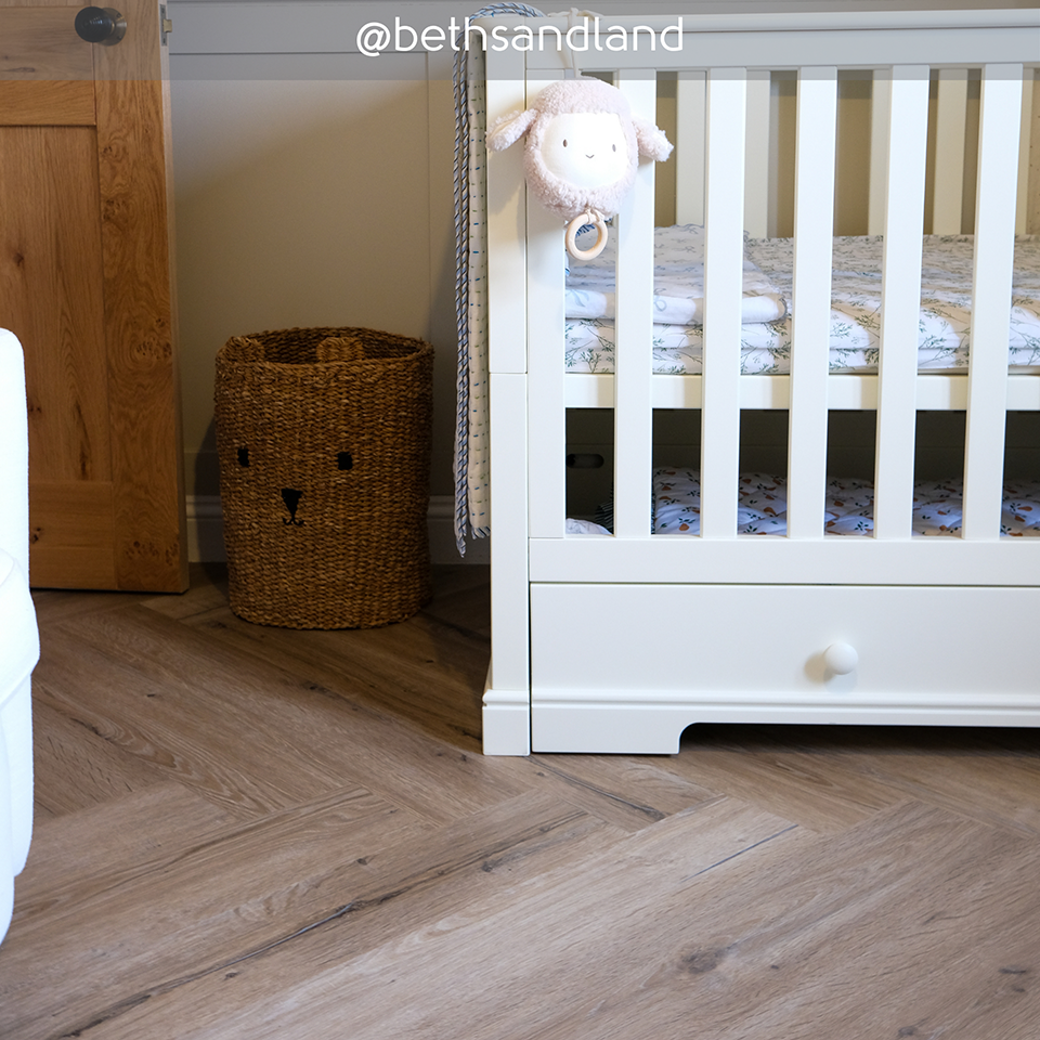 Karndean Designflooring Washed Character Oak wood flooring in a kids bedroom