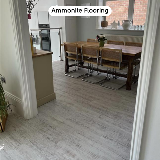 White Painted Pine KP133 floors in a dining room by Ammonite Flooring